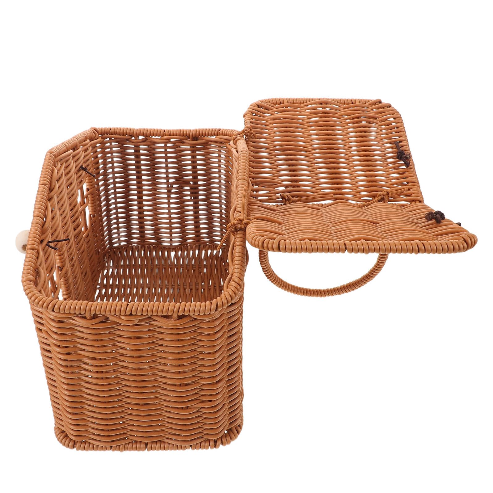Geflochtener Picknickkorb aus Weideimitat mit Henkel Kleiner Rustikaler Hochzeitskorb als Gastgeschenk Tragbarer Vintage Weidenkorb für Outdoor Picknick und Feier