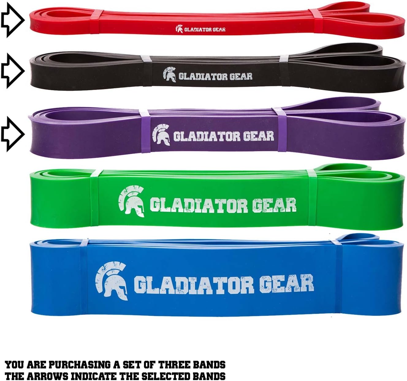 Gladiator Gear Pull Up Assist Bands Save 50% ON Sets of 4 with Illustrated Workout E-Guide | Choose from Single Resistance Band Sets | for Pull Ups Stretching, Crossfit WOD, Yoga & Powerlifting
