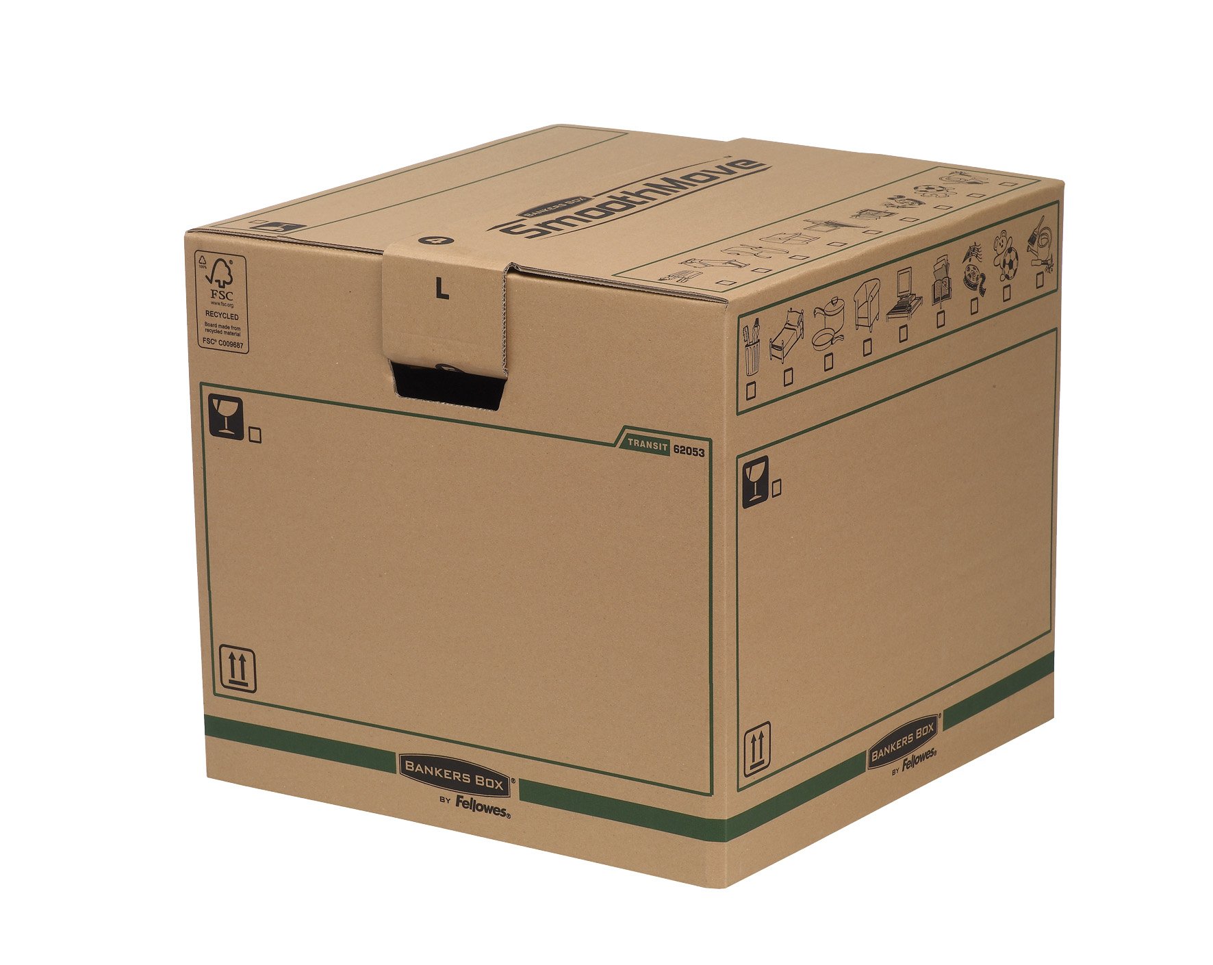 Bankers Box 62053 - Caja de transporte y mudanza, grande, color beige