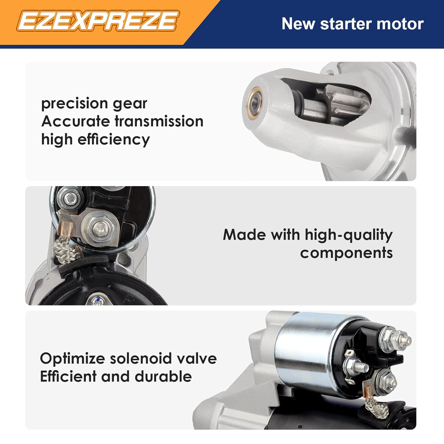 Ezexpreze Starter Compatible with Mercedes Benz 10-11 E350 C350 C300 SLK350 SLK300 ML350 GLK350, 07-12 GL450 GL550 SL550, 07-09 CL550 CLK550, 09-11 R350 G550, 006-151-37-01 006-151-37-01-80 410-24322