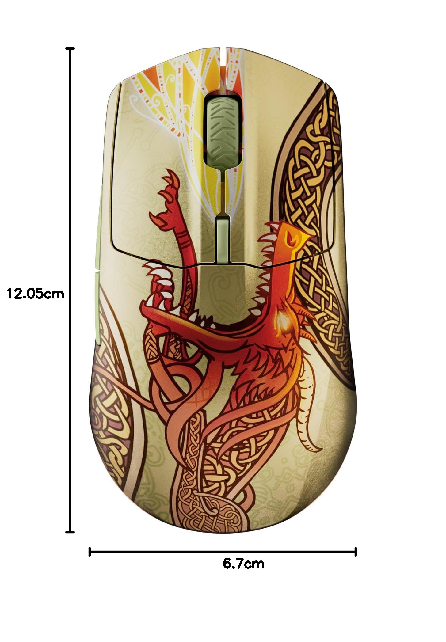 SteelSeries CS2 Dragon Lore – Bezprzewodowa mysz do gier – Counter-Strike – 2,4 GHz i Bluetooth – Czujnik optyczny 18 tys. DPI TrueMove Air – Bateria do 200 godz. — Wytrzymałość 80 mln kliknięć