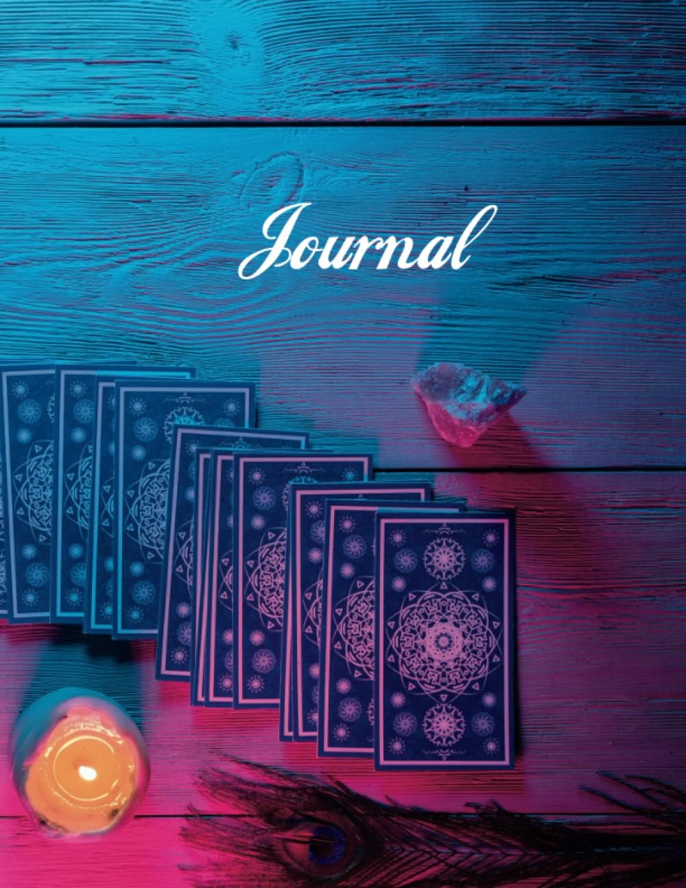 Tarot Cards on Purple Background: Lined Writing Journal
