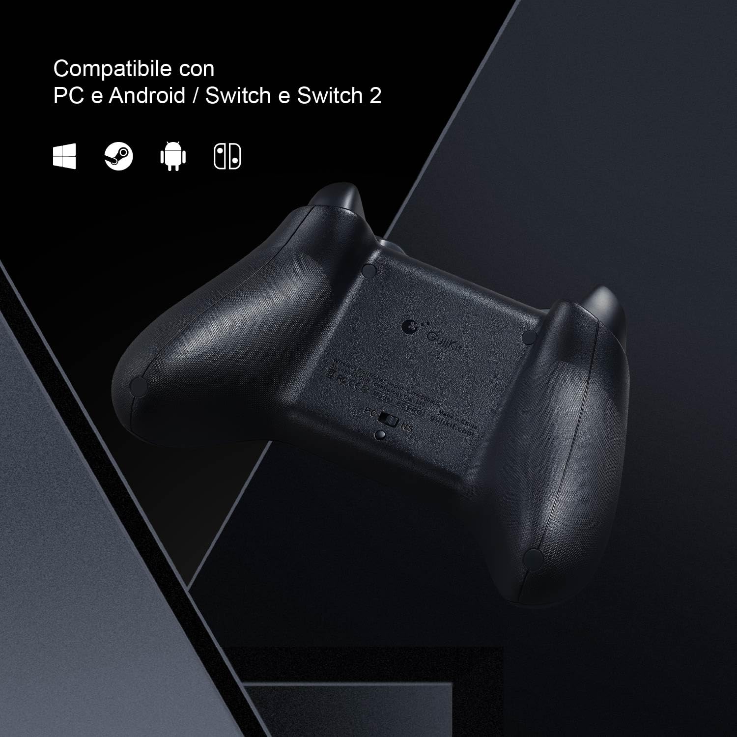 GuliKit ES Pro Controller Per PC/Switch 2, Con TMR Joysticks, 950mAh Batteria, 3 Modalità-Bluetooth,Cavo e Hyperlink Per PC/Switch &Switch 2 /iOS/macOS,Nero
