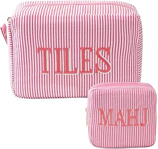 Empty Mahjong Bag Set Mahjong Tiles Bag with Zipper & Dice Bag