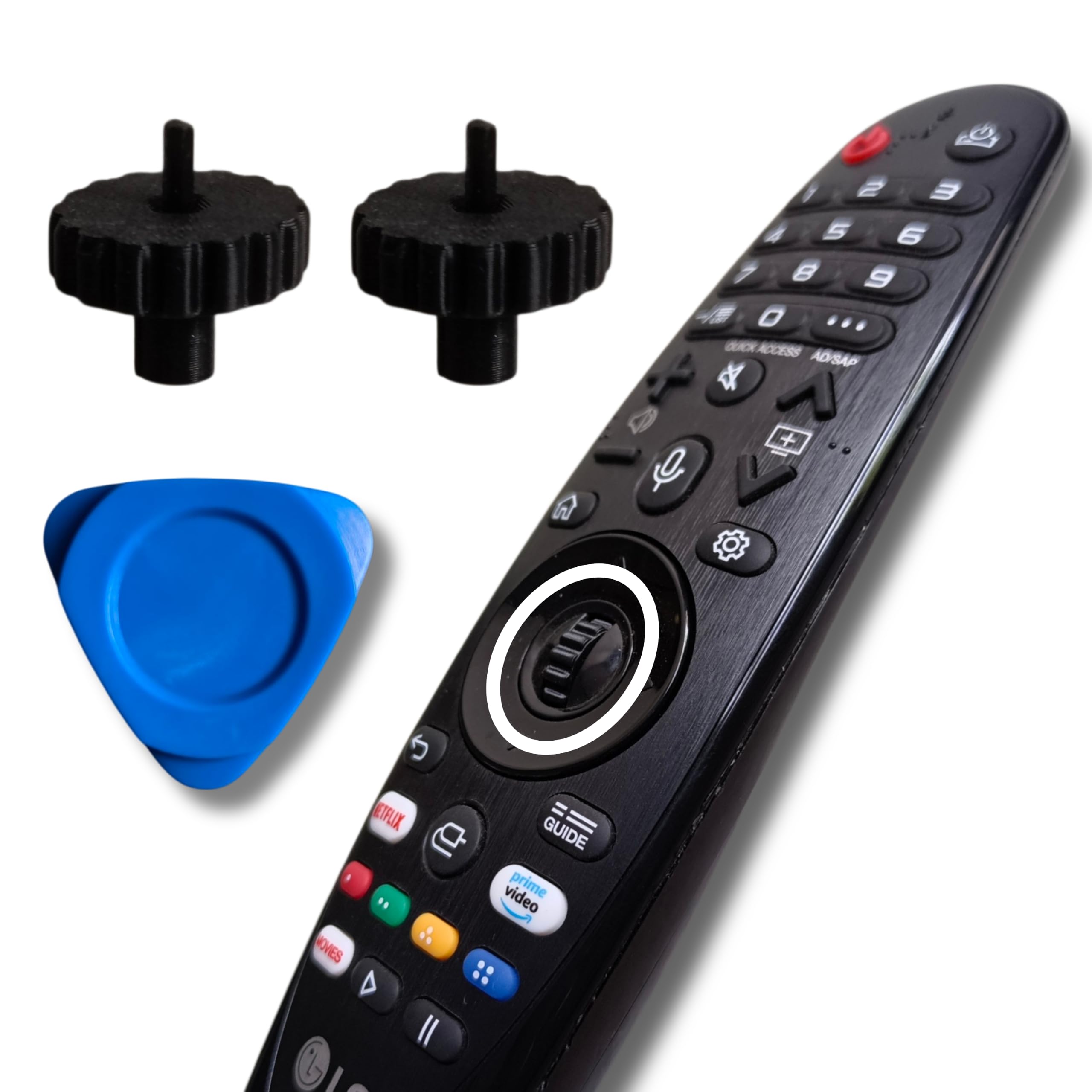 Flat Scroll Wheel Replacement Kit Compatible with LG Magic Remote, 2 Flat Scroll Button and 1 Prying Tool - Compatible with AN-MR600 | AN-MR650 | AN-MR18 | AN-MR19 | AN-MR20 remotes, DIY kit-image-16