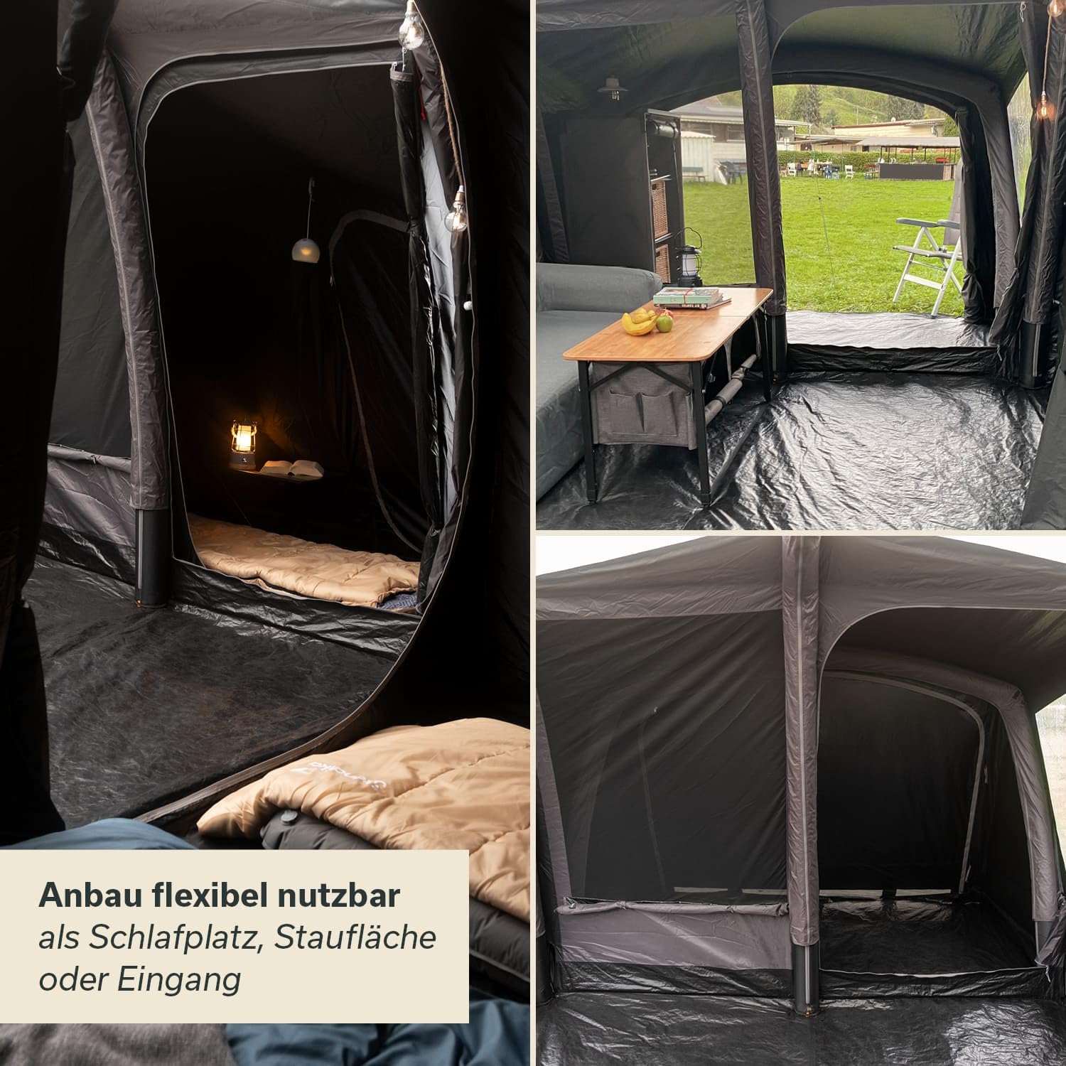 Skandika Schlafkabine für Timola 6 Air Sleeper XL Plus | Kabine für den seitlichen Anbau, für 2 Personen, Sleeper Technology, aufblasbares Zelt, Air Tent | Tunnelzelt, Familienzelt, Camping Zubehör
