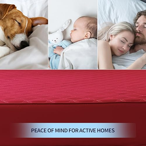 Miniatura 8 de Protector de colchón impermeable - Funda de colchón tamaño Queen silenciosa y estilo sábana ajustada Protección completa para cama tamaño Queen