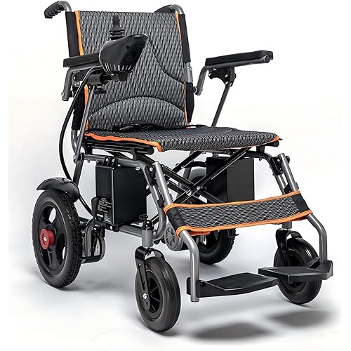 Electric Wheelchairs for Adults, Lightweight Foldable Electric Wheelchair, Motorized Mobility Scooter for Travel, One-Click Mute and SOS Alert Button, 9-Mile Cruise Range, Airline Approved