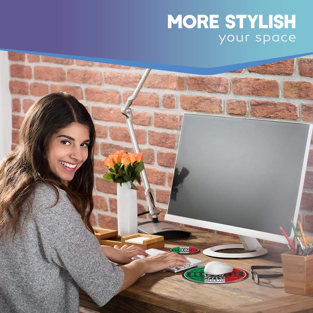 Rectangle Mouse Mat & Round Coaster Set - Italian Style Pasta