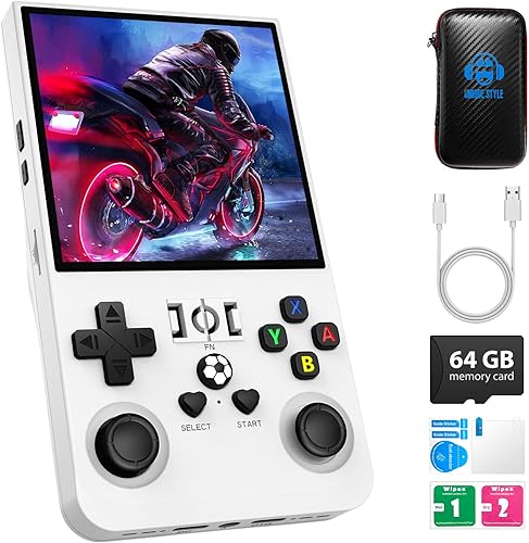 Miniatura 1 de R36 Max - Consola de juegos retro, consola de mano retro con sistema Linux de pantalla de 4.0 pulgadas, tarjeta TF 64G, 4000mAh recargable portátil