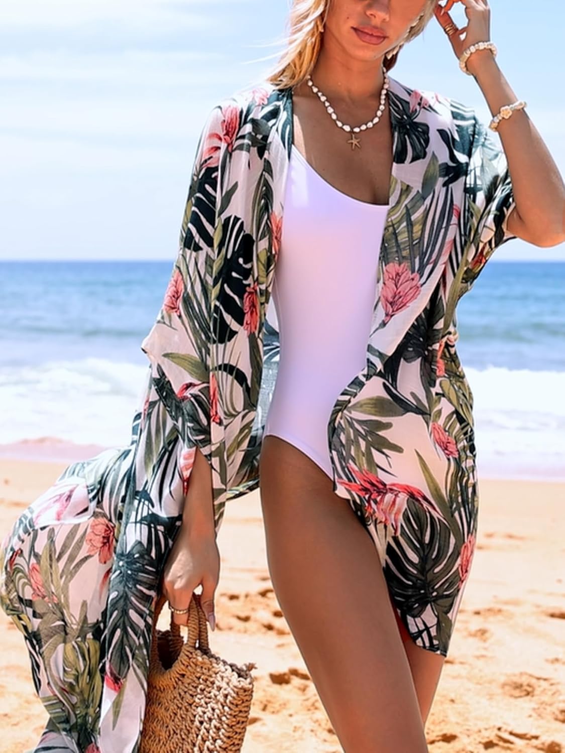 Moss Rose Women Summer Bikini Kimono Bathing Suit Cover Ups for Swimwear - Image 2