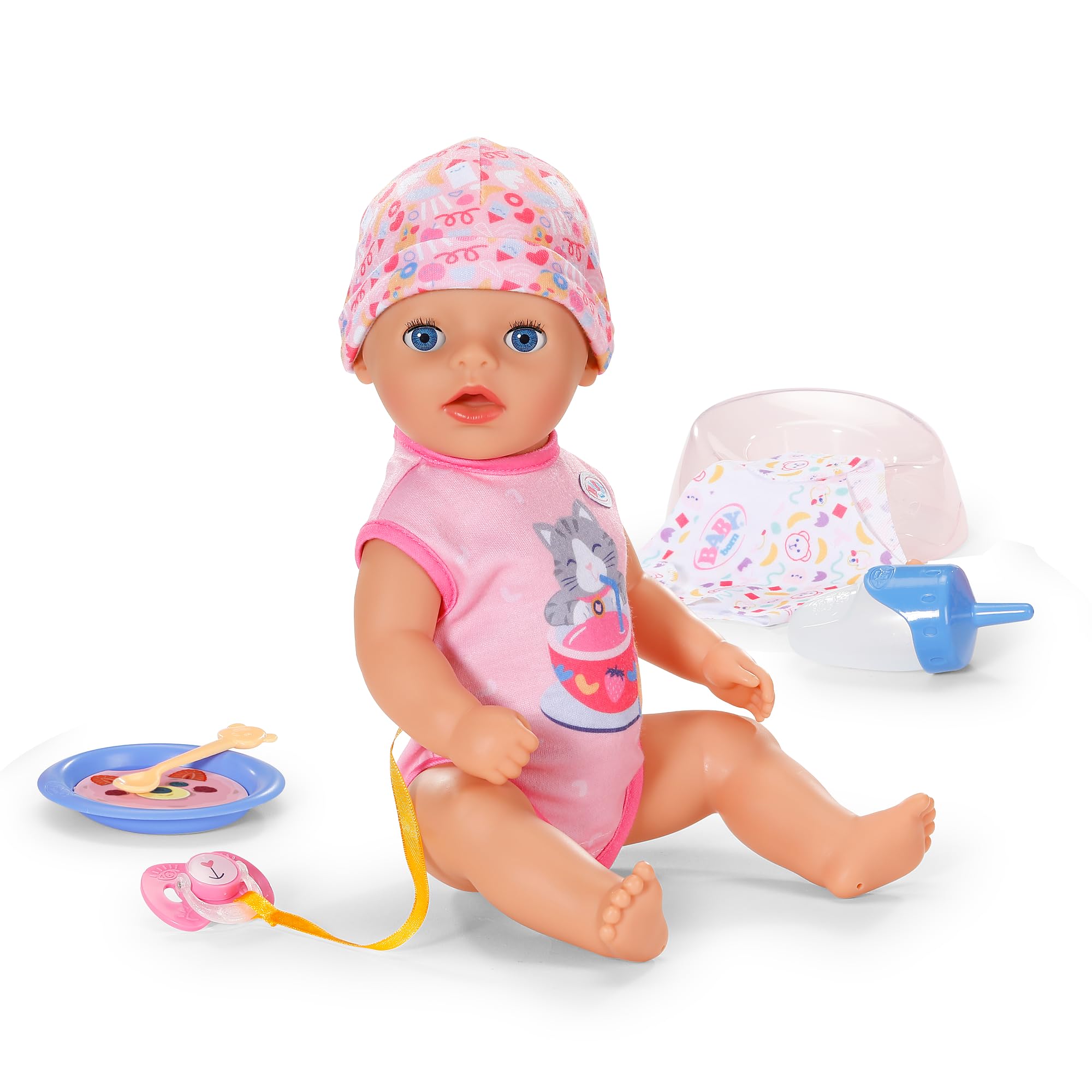 BABY born Lena 36 cm bambola con tutina rosa e 7 funzioni