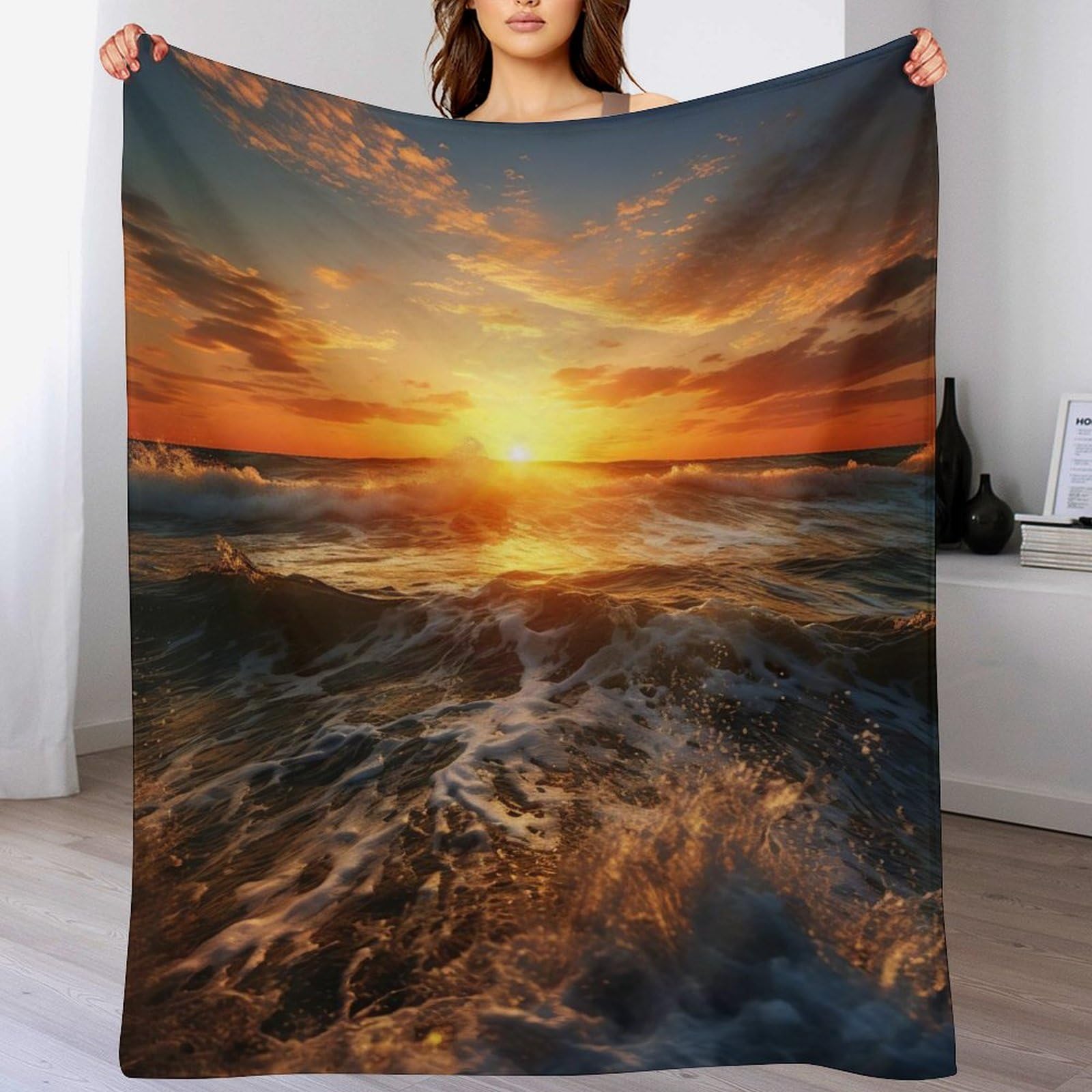 Couverture polaire soleilset couverture de canapé lit peluche 150x200