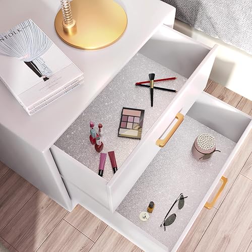 Miniatura 65 de WESTICK Papel adhesivo dorado con purpurina para paredes, papel tapiz extraíble con purpurina dorada para pegar y despegar, papel tapiz brillante