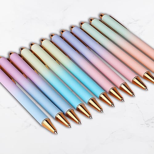 Miniatura 6 de WY WENYUAN Bolígrafos de gel, 12 bolígrafos de tinta negra, bolígrafos de escritura suave de punta fina, bolígrafos pastel para tomar notas,