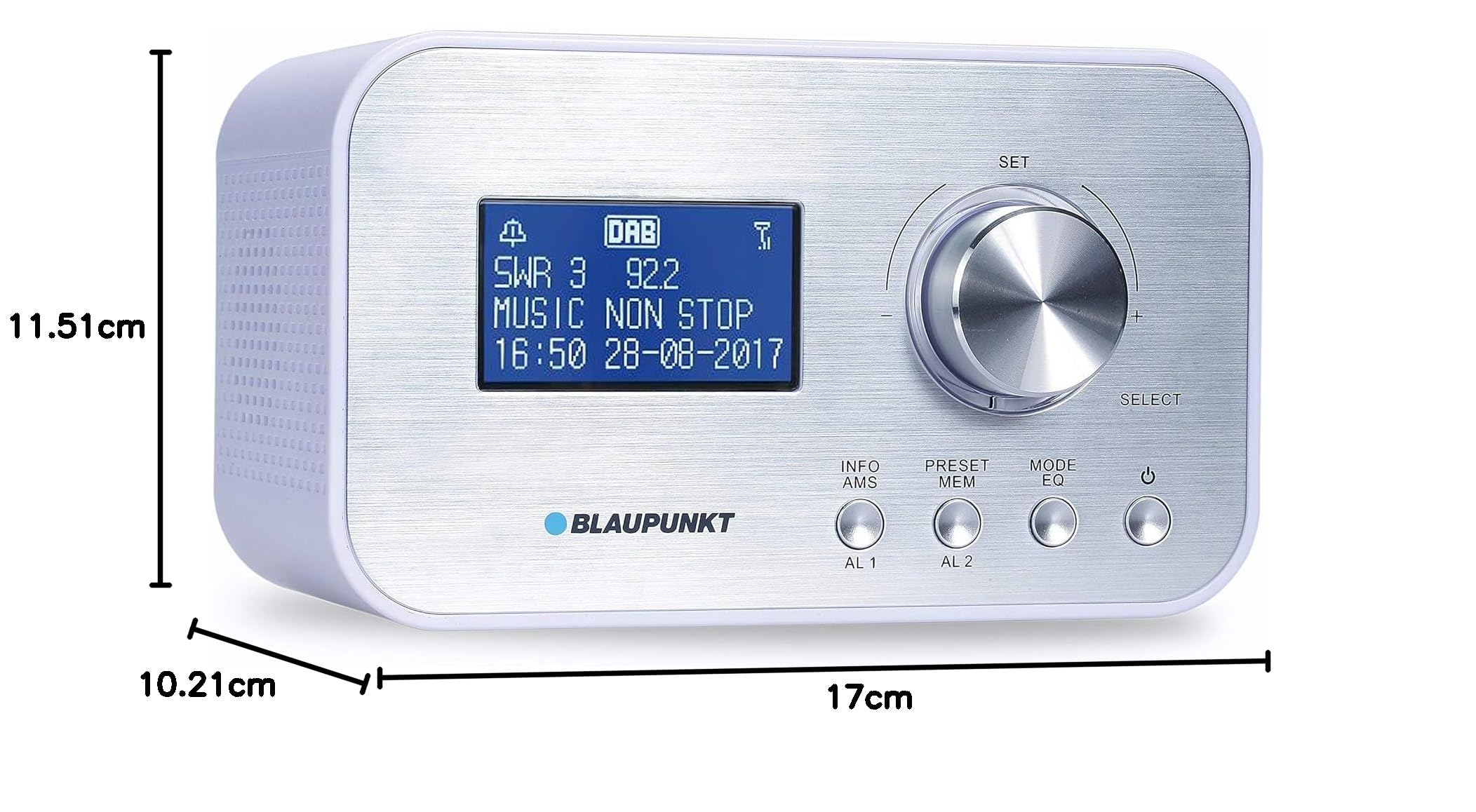 Blaupunkt CLRD 30 Radio Despertador, Radio Digital Dab+, Radio Reloj con función de Carga USB, Dos alarmas, función de repetición de Alarma y Temporizador de suspensión, 6 W RMS, RDS (indicador de
