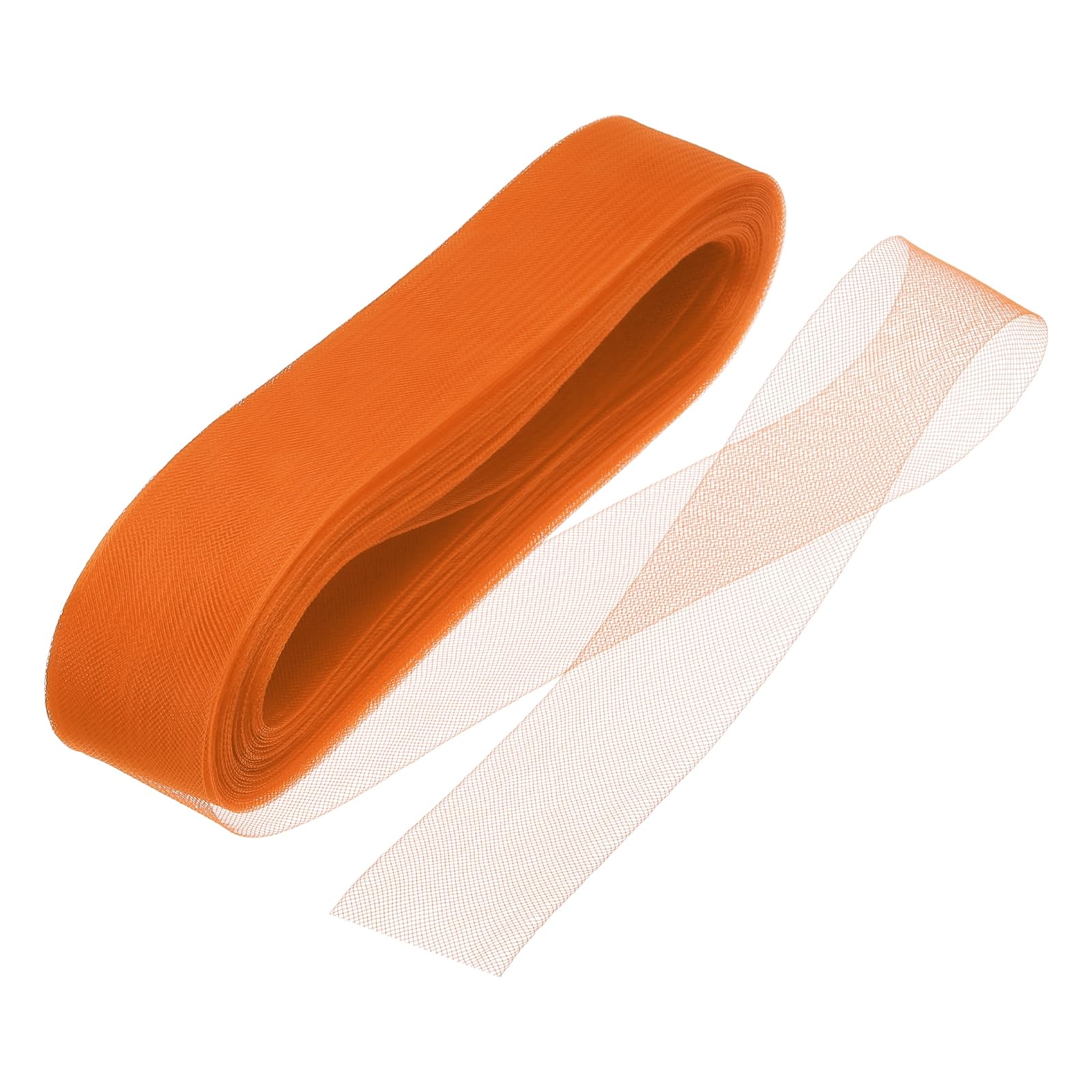 sourcing map 50 Yards Stiff Horsehair Braid 2 Inch Wide for Polyester Boning Sewing Wedding Dress Dance Formal Dress Accessories, Orange — image 1