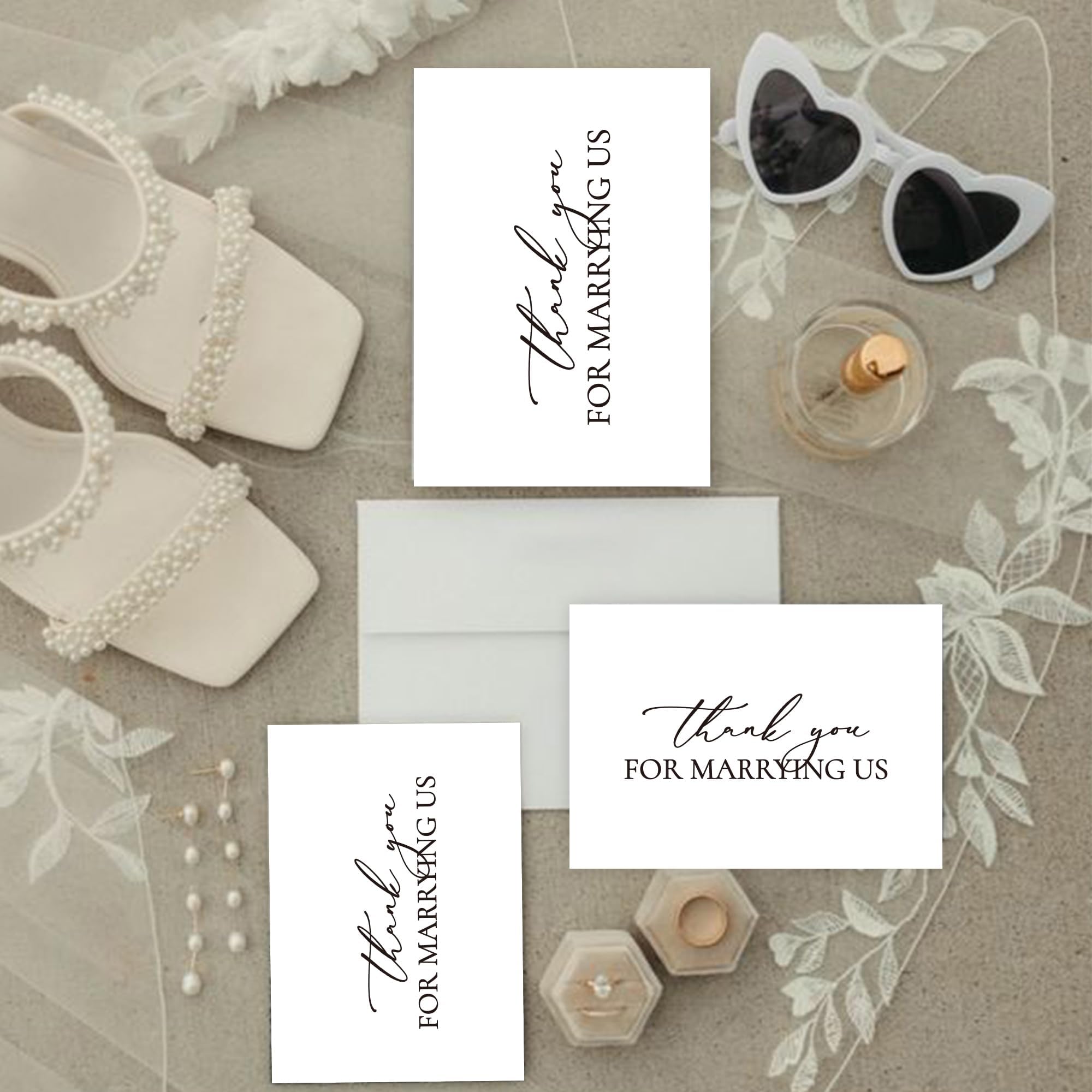 LADY & HOME Thank You for Marrying Us Wedding Card with Envelopes To Officiant,Thank You Card for Priest,Minister,Judge,Pastor (A1:1 pack)