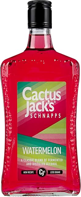 Cactus Jack's Watermelon Flavoured Schnapps - 70cl - Enjoy as a colourful shot or with a mixer