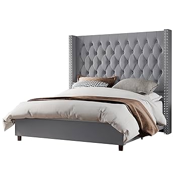 Amazon.com: Jocisland King Size Bed Frame with 61.4
