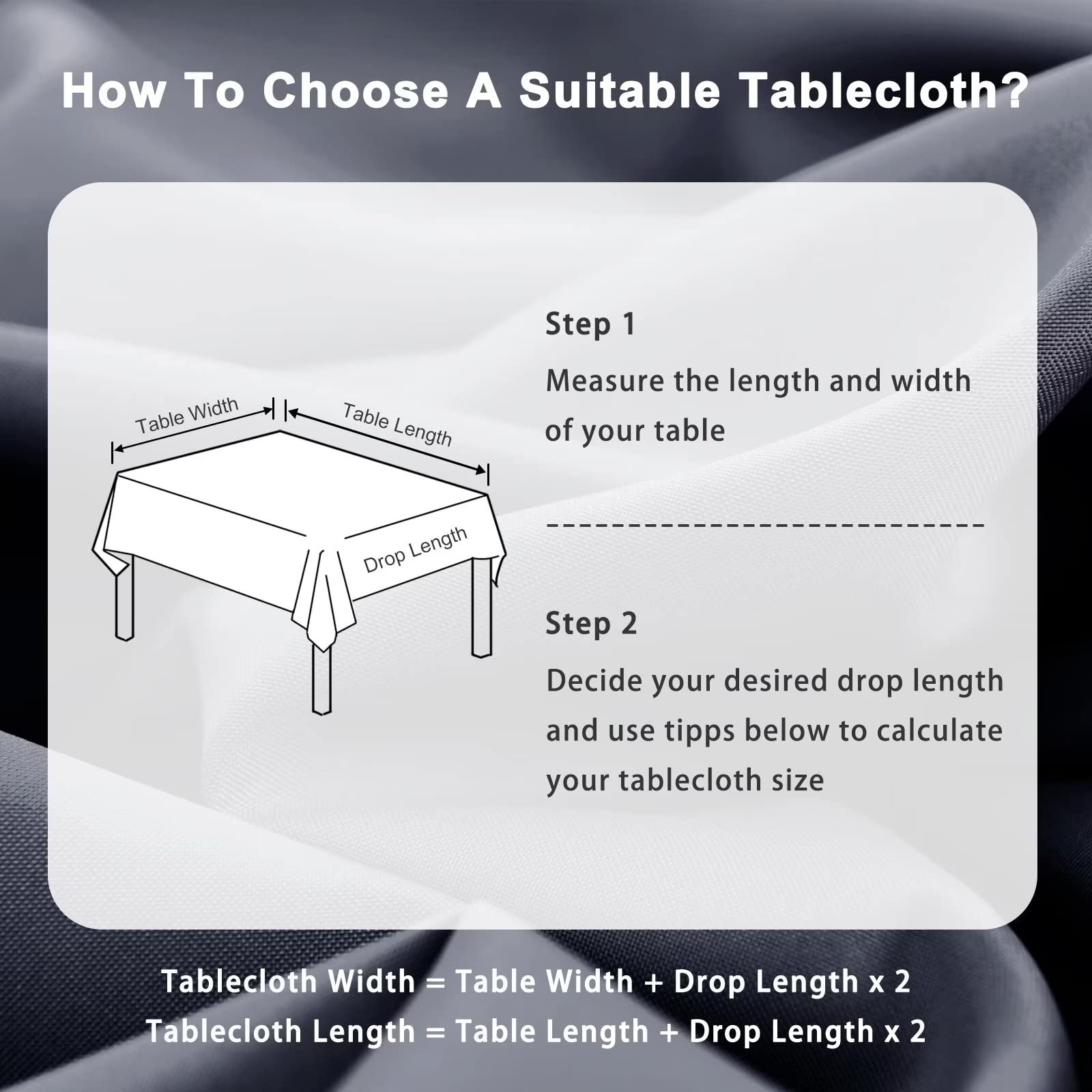 DWCN Table Cloth Wipe Clean Tablecloth Wipeable Tablecloths Grey Table Cloths Rectangle130x160cm(51x63in) Water Resistant Tablecloth Polyester - Image 3