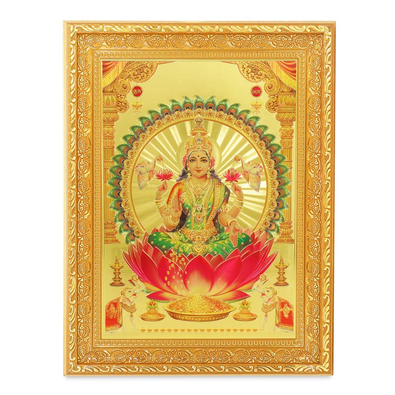 Lakshmi Maa photo grand format cadre doré pour salon zen