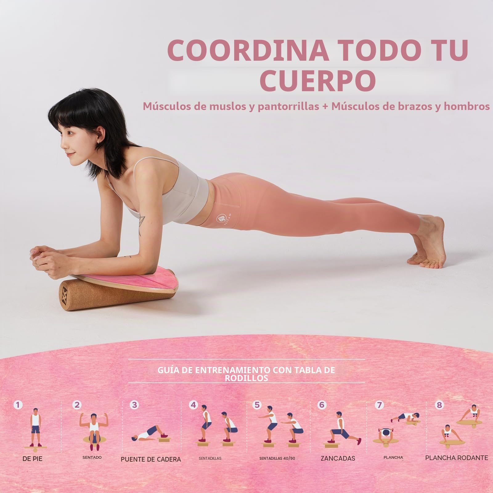 XCMAN Tabla de equilibrio de surf con rodillo - Entrenador de estabilidad para adultos y niños, para surf, snowboard, monopatín, hockey