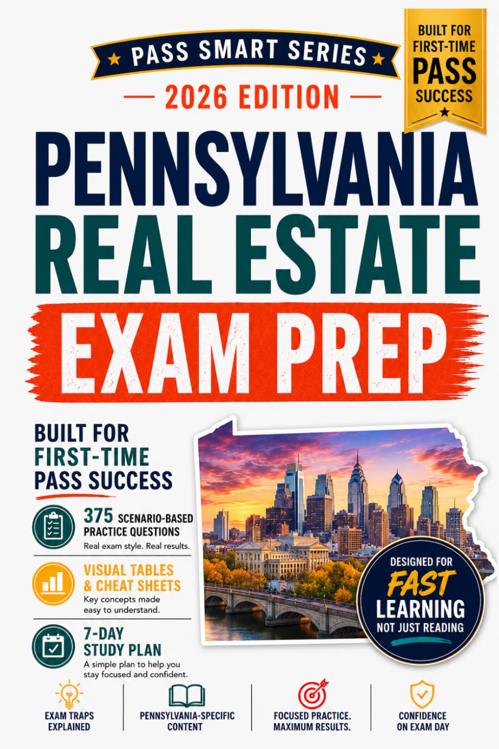 Pennsylvania Real Estate Exam Prep 2026-2027: 375 Practice Questions, Pearson VUE Exam Prep, PSRC Rules, RELRA, RESDL, Act 6, Act 91, Exam Traps (Pass Smart Series)