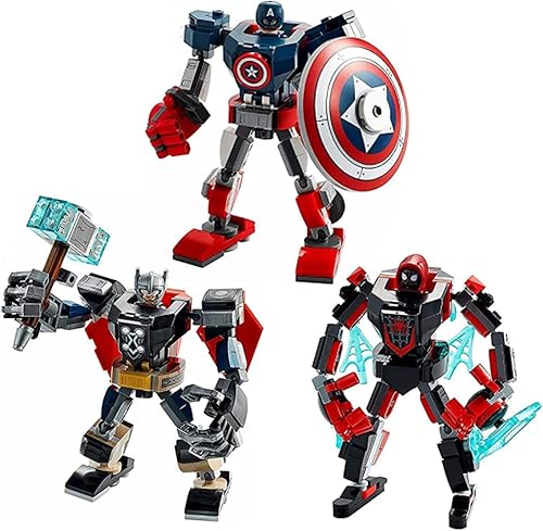 Miniatura 1 de 385 piezas de Super-Hero Mar-vel Avengers Classic Thor, Capitán América Spider-Man Rompecabezas 3D DIY Bloque de Construcción Juguetes Incluye