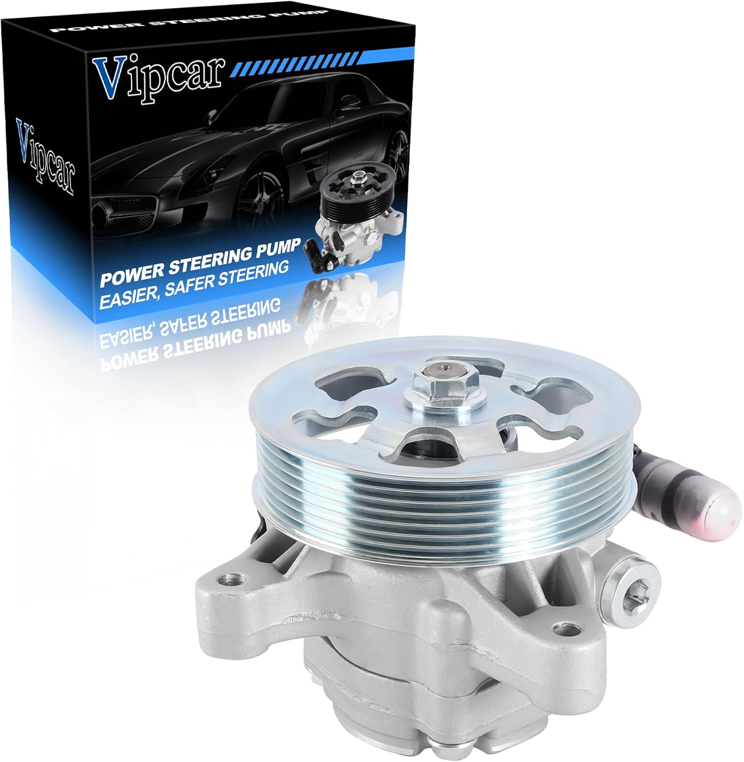 Power Steering Pump with Pulley – Compatible with 2003–2007 Honda Accord EX/LX 2.4L L4 – Replaces 56100-RAA-A01, 96-5341 – Power Assist Pump (21-5341)