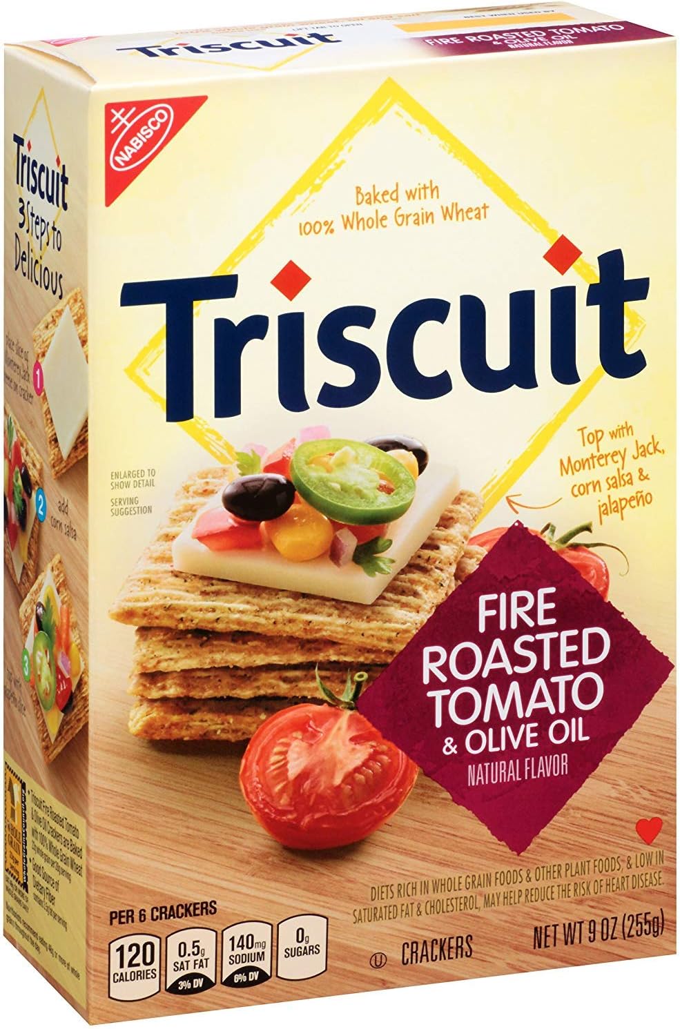 Fire Roasted Tomato & Olive Oil Crackers, 9 oz (Pack of 12)