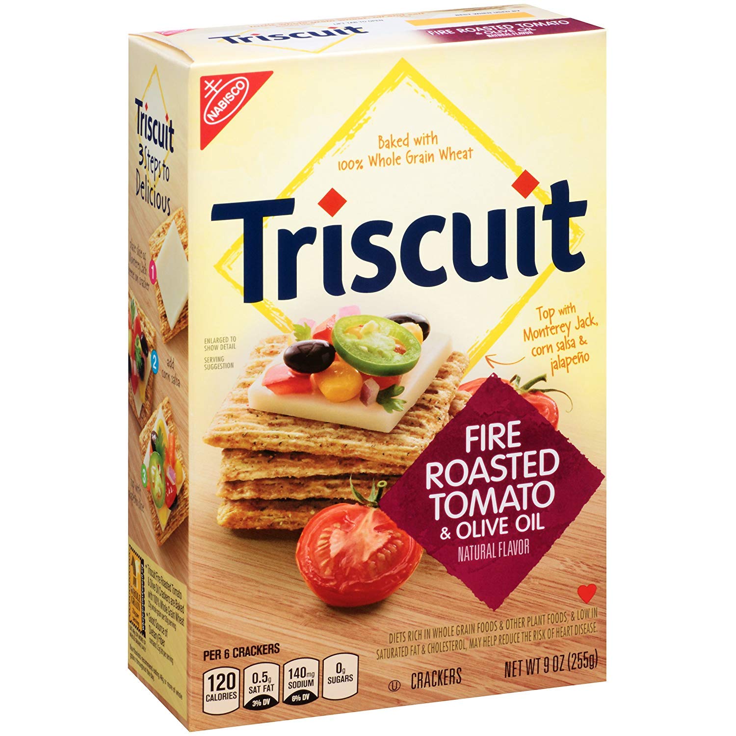 Triscuit Fire Roasted Tomato & Olive Oil Crackers, 9 oz (Pack of 12)
