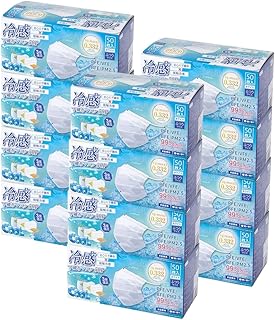 [ヒロ・コーポレーション] 冷感マスク 不織布 12箱 600枚 白 99%カットフィルター