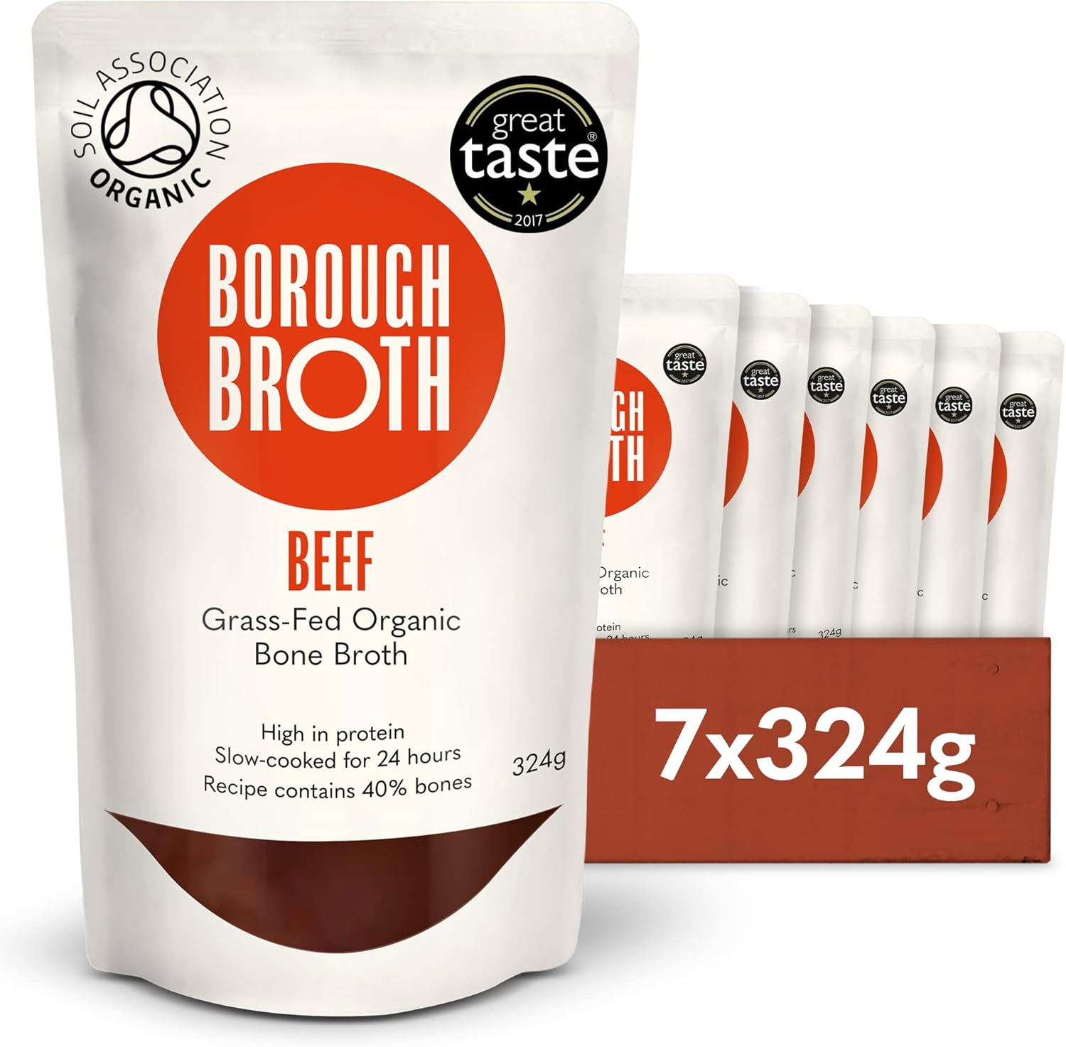 Organic Beef Bone Broth by Borough Broth Freshly Made with GrassFed