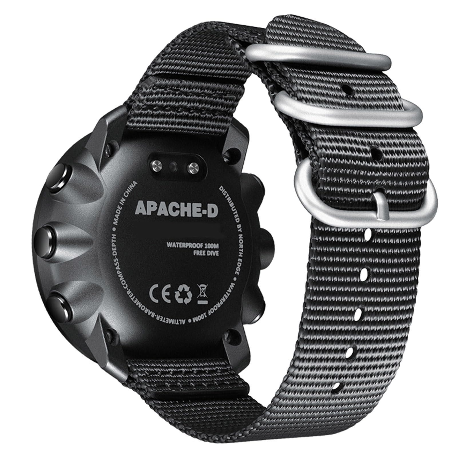 Keenso Reloj Deportivo Digital con Brújula y Altímetro, Caja de Fibra de Carbono PPS 100 M Resistente a la Lluvia Retroiluminación LED Registro de Buceo Contador de Pasos para Hombres Al Aire