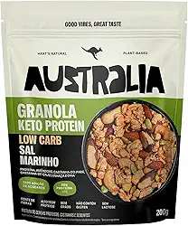 Hart's Natural Granola Australia Low Carb Keto Protein Sal Marinho Crunch, 28g de Proteína, Granola Sem Açucar, Sem Lactose, Sem Glúten, Vegano, 200g