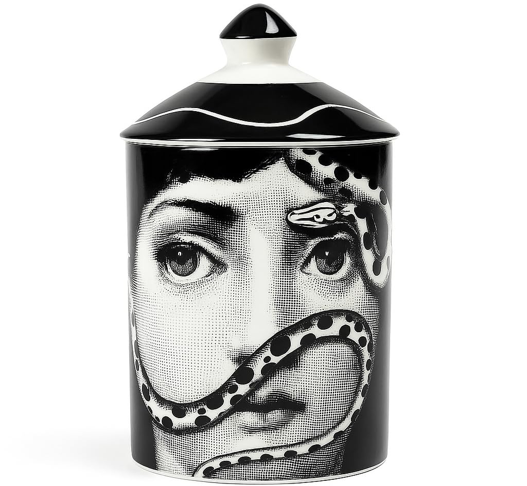 Handcrafted Italian Candle Holder – Modern Art Vase with Female Face Design, Aromatherapy Jar, Elegant Tabletop Décor Centerpiece for Home or Office. (Pretty Face)