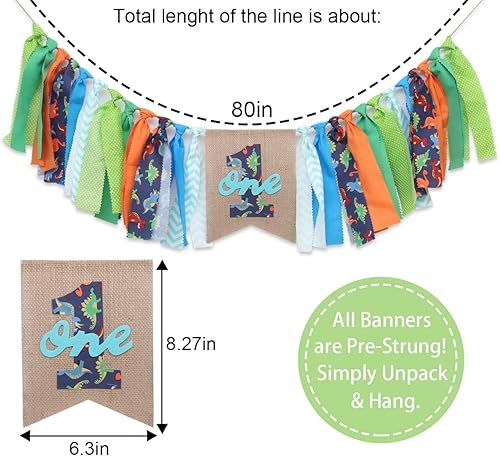 Miniatura 2 de Cartel de dinosaurio para silla de bebé, decoración de fiesta de dinosaurios, cartel para silla de bebé, primer cumpleaños, decoración de corona,