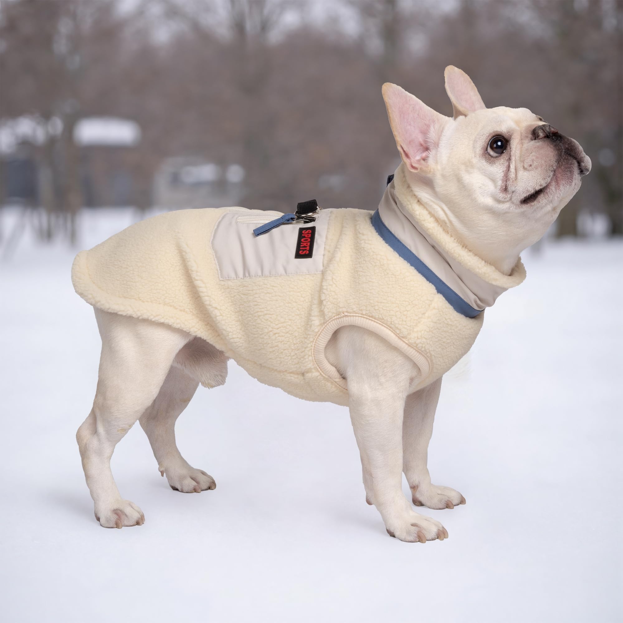 FEimaX Cappotto per Cani Invernale Giacca in Pile Calda con Anello a D, Gilet Cane Antivento Cucciolo Vestiti Caldo per Cani di Piccola e Media Taglia