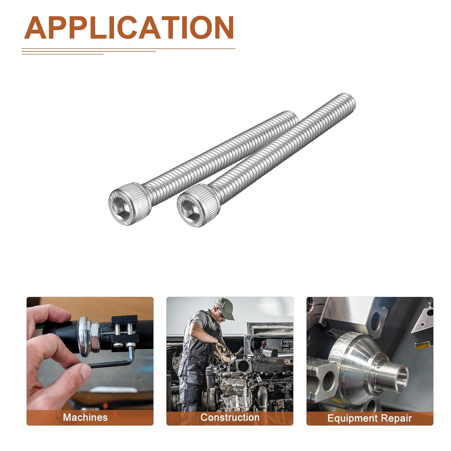 DTGN 5/16-18x3 Socket Head Cap Screws Bolts, 20Pcs 304 Stainless Steel 18-8, Machine Hex Socket Screw, Hex Drive, Bright Finish, UNC Coarse Thread Fully Threaded
