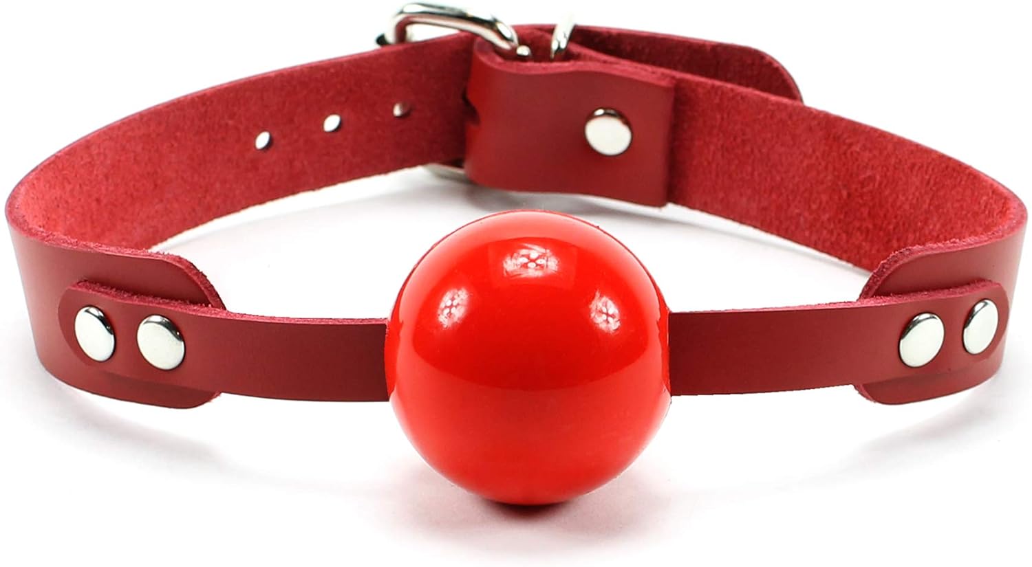 Aurora Silicone Mouth Ball Genuine Leather Strap