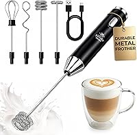Vista 62 de Zulay Kitchen Potente varita espumadora de leche con 2 baterías Duracell – Mezclador de bebidas portátil ultrarrápido – Máquina de espuma eléctrica