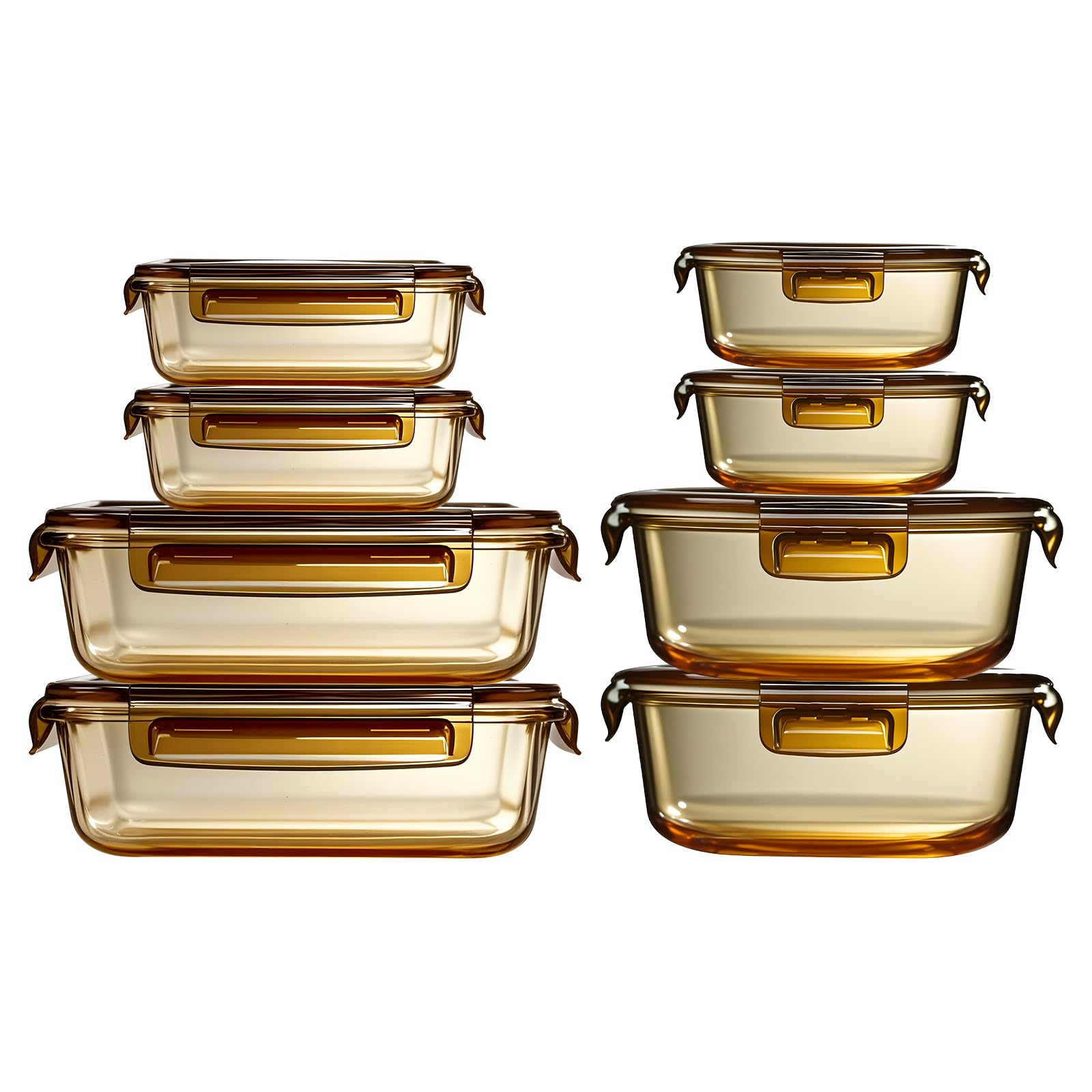 Pack 8 Tarros de Cristal con Tapa Hermética - Recipientes Herméticos para Alimentos - Microondas Congelador