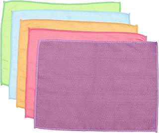 FAVOMOTO 5 Peças Pano De Limpeza Pano Rabo De Peixe Pano De Limpeza De Cozinha Ferramenta De Limpeza De Cozinha Toalhetes De Janela Microfibra Toalha De Mão Pano De Limpeza De Tela De