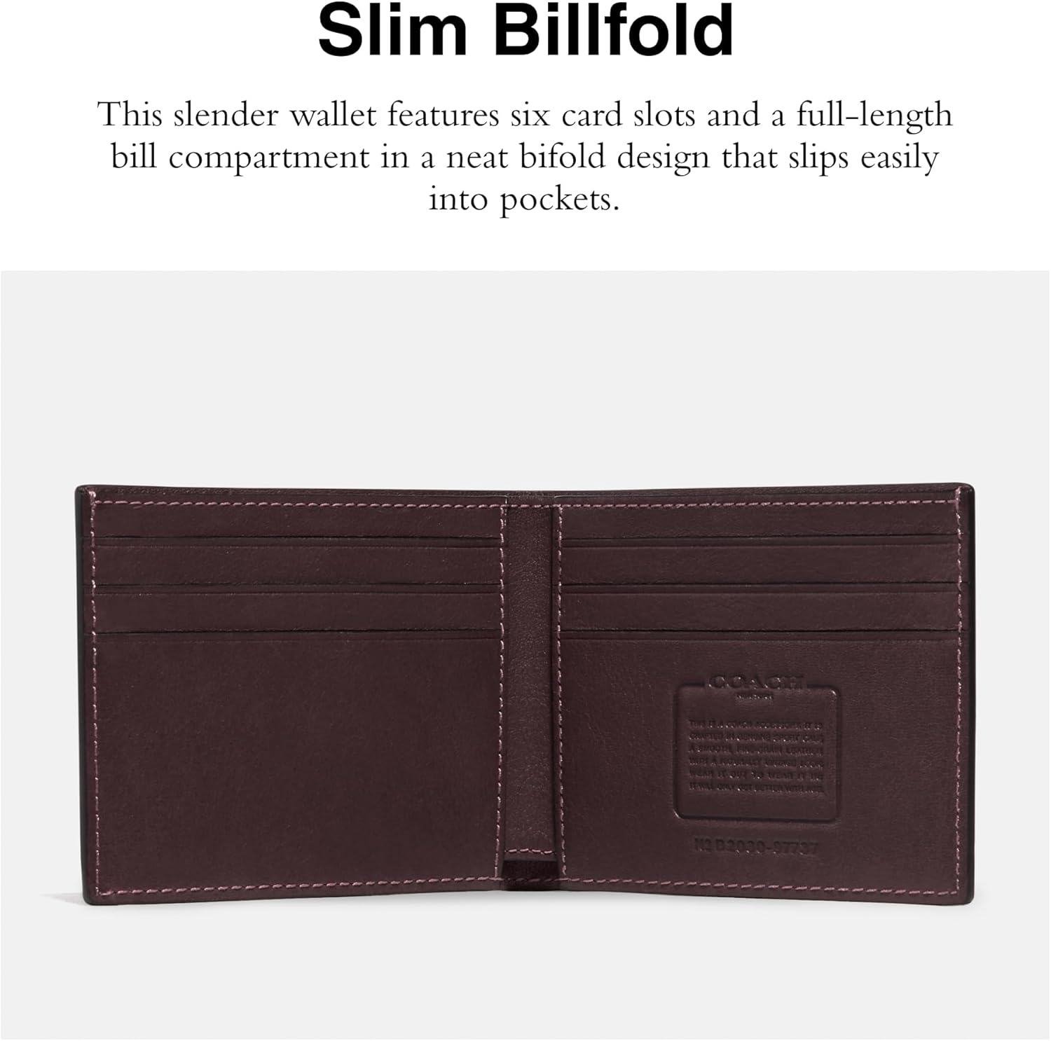 Coach Slim Bifold in Sport Calf - Image 2