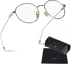 mujina Blue Light Cut Glasses, Non-Degree, Stylish, JIS Standard PC Glasses, UV Protection, Lightweight, For Computers, Eye Protection, Date Glasses, Round Glasses, Unisex, Boston Type