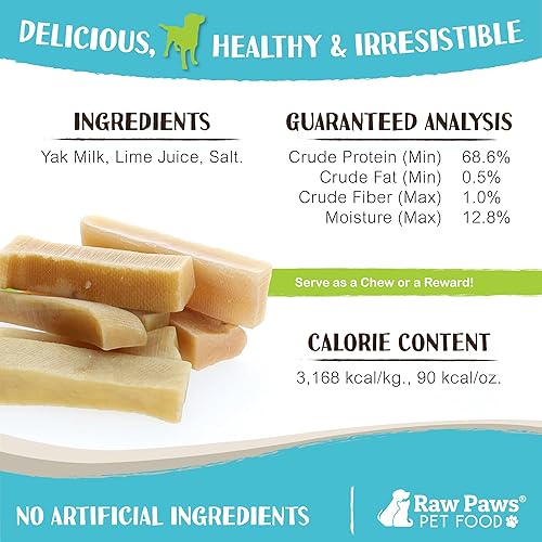 Miniatura 13 de Raw Paws Himalayan Yak masticables para perros, masticables pequeños (10 unidades) – Empaquetados en Estados Unidos – Queso tibetano de yak