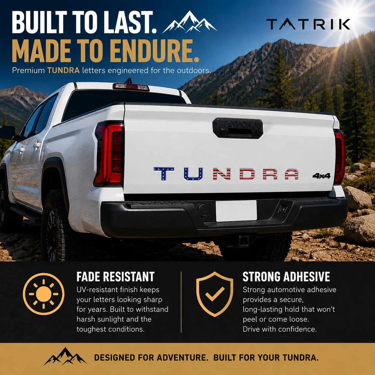 American Flag Tailgate Insert Letters for 2022-2026 Toyota Tundra