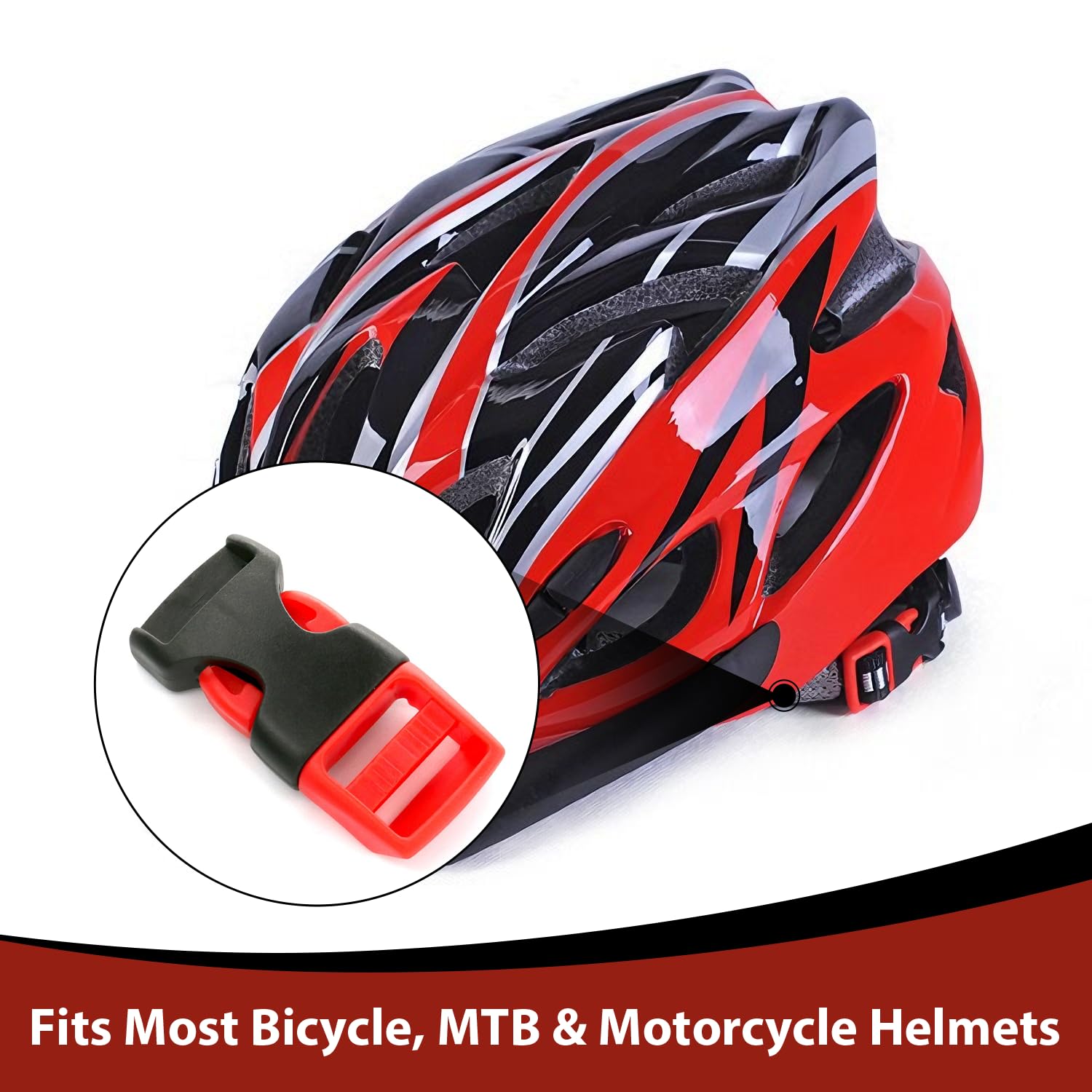 2 piezas de hebillas de reemplazo para casco, clips de barbilla ajustables con correas, diseño resistente con cierre lateral para bicicleta, MTB, patinete, clip de seguridad para uso diario — view 4