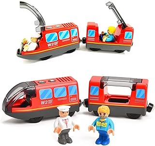 HTLNUZD Magnetic Car Electric Train Kit Powerful Engine Compatible for Thomas, Brio, Chuggington Wooden Train Tracks Toy Gift